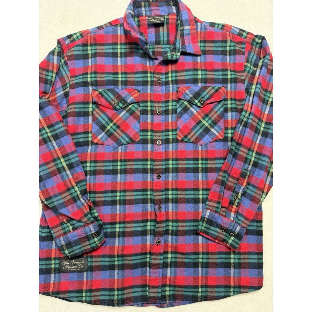 Vermont Flannel Co. Buffalo Plaid Shirt Adult XL Red Black Gorpcore Quiet Luxury